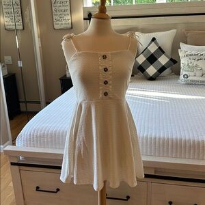 White Button-Front Dress